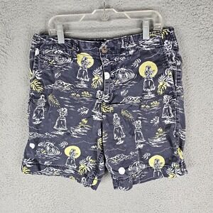 American Eagle Hawaiian Shorts Mens 30 Chino Tropical Hula Girl Next Level Flex